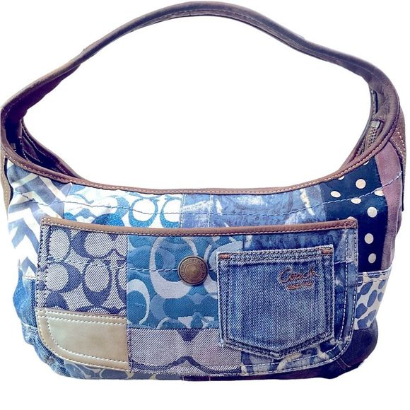 Coach Handbags - Vintage Coach Denim Patchwork Hobo Shoukder Bag